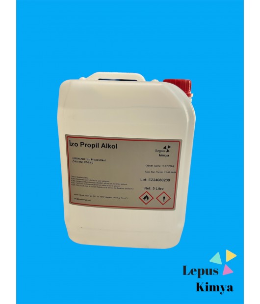 İpa İzopropil Alkol C3H70H (%99,9 Saflık) 5 Lt