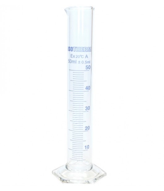 Isotherm Mezür Cam Altıgen Taban 50 Ml